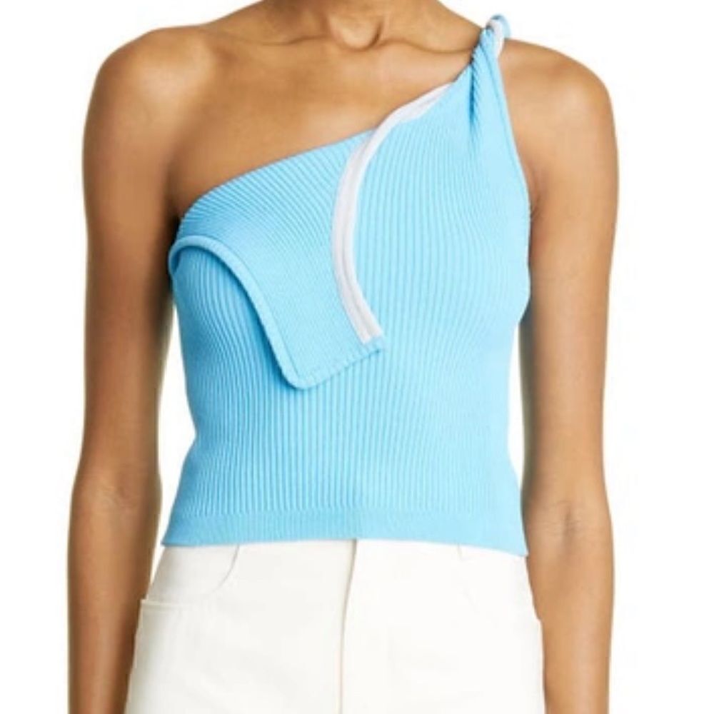 Jacquemus La Maille Aceno One-Shoulder Tank Top
